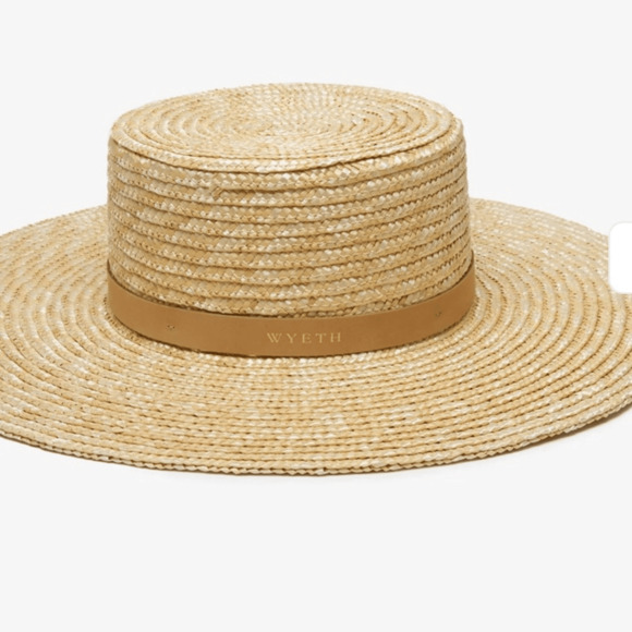 NEW! Rare Wyeth Straw Leather band boater main image 6